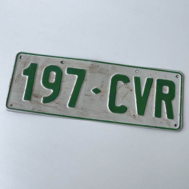 NUMBER PLATE, Queensland or Vic - White Green Generic (Single)